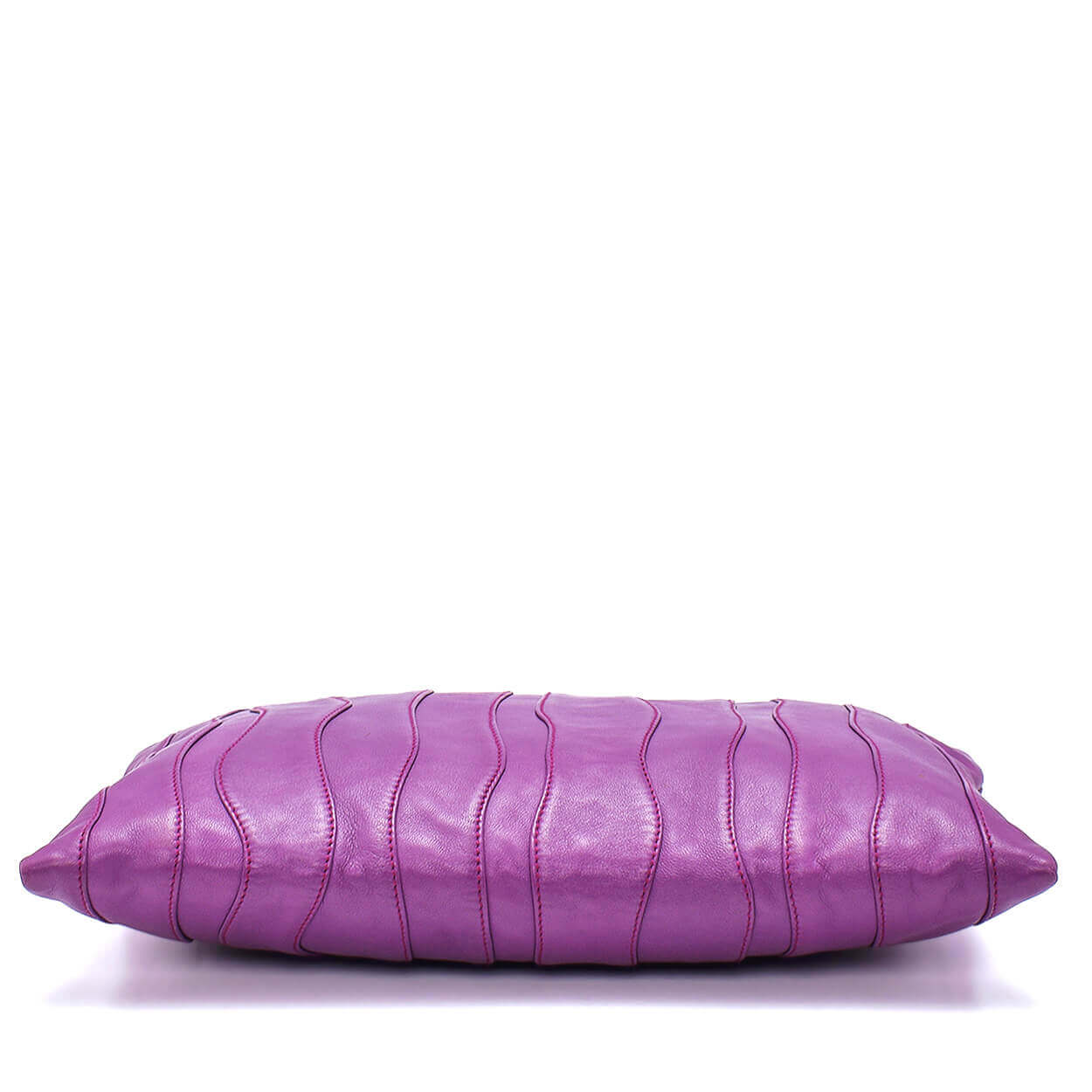 Prada - Purple Nappa Leather Waves Clutch